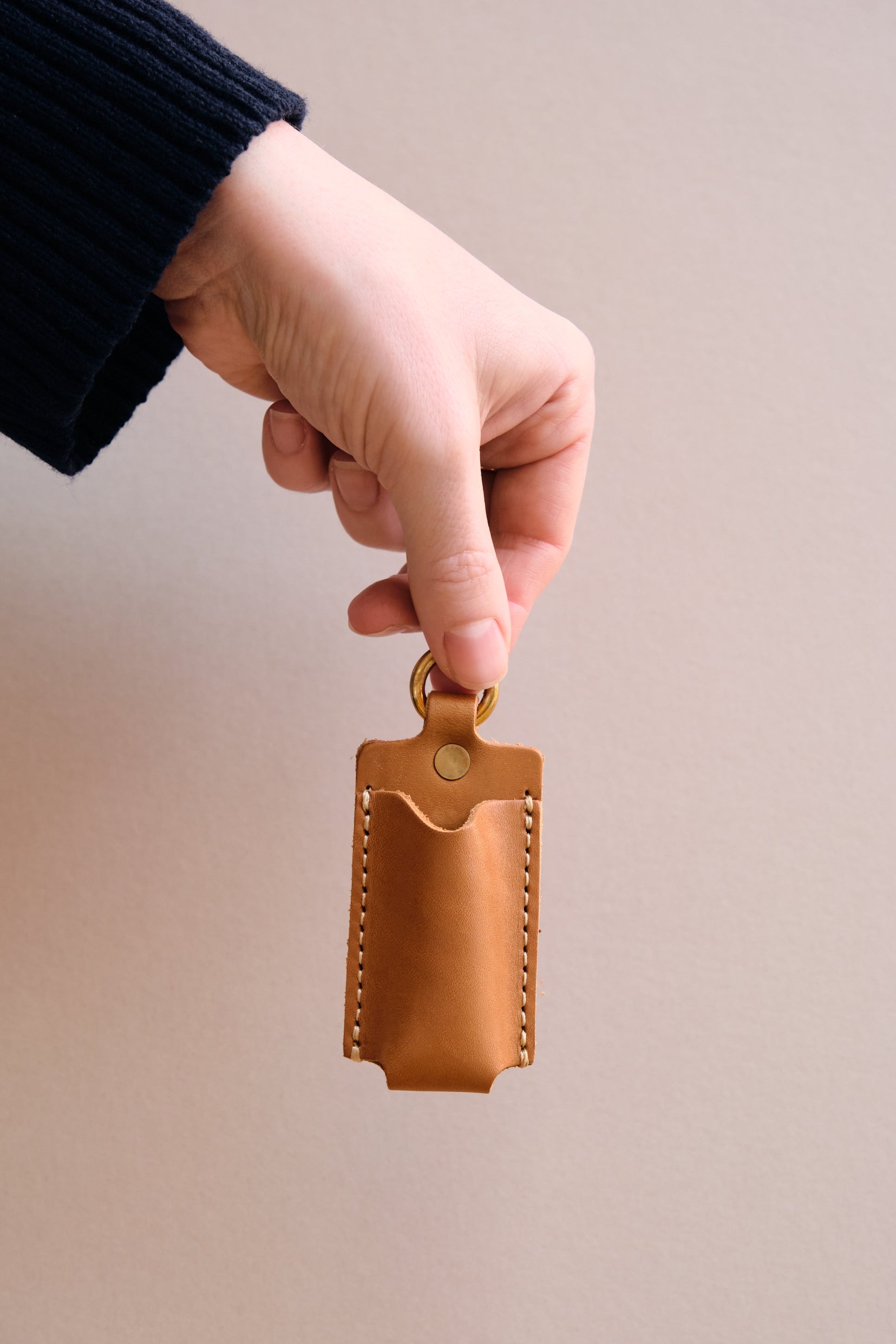 Leather Lip Balm Keyring