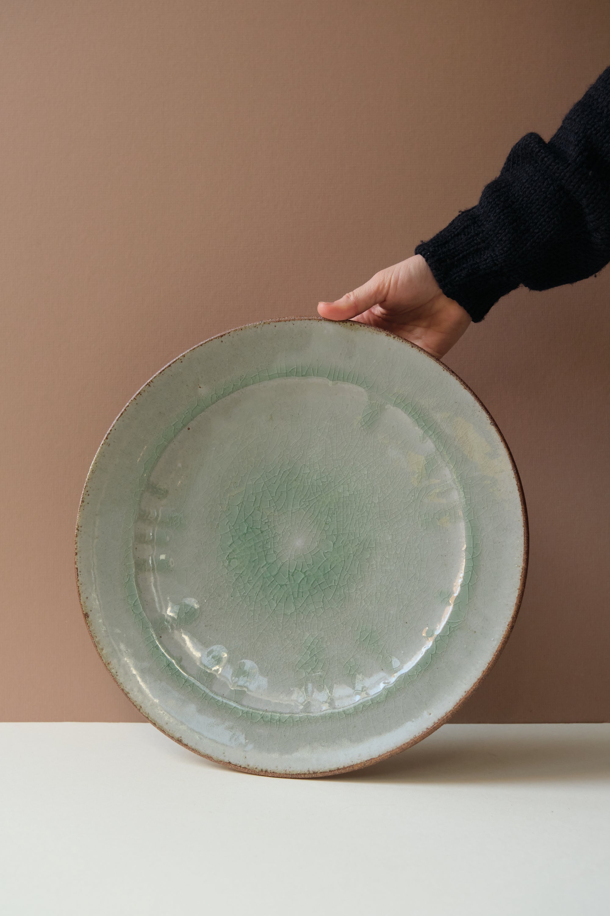 Large Wood Ash Serving Plate by TKJ Ceramics