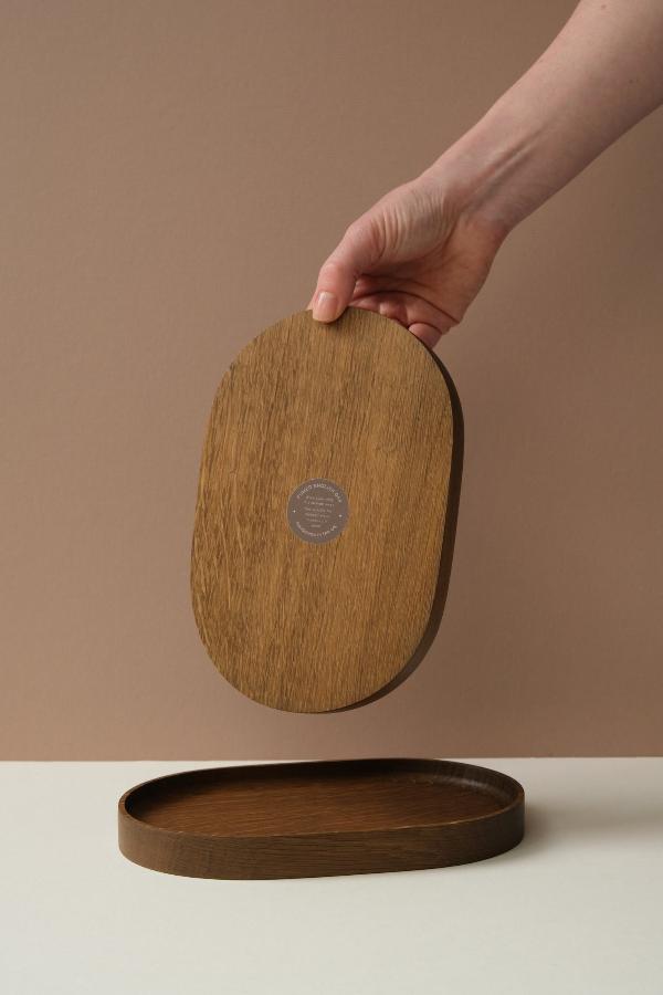 Fumed Oak Oval Tray