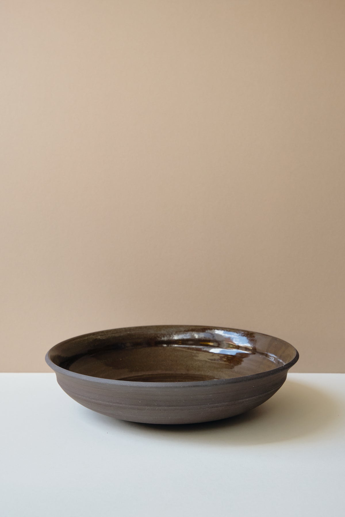 Large Black Clay Serving Bowl