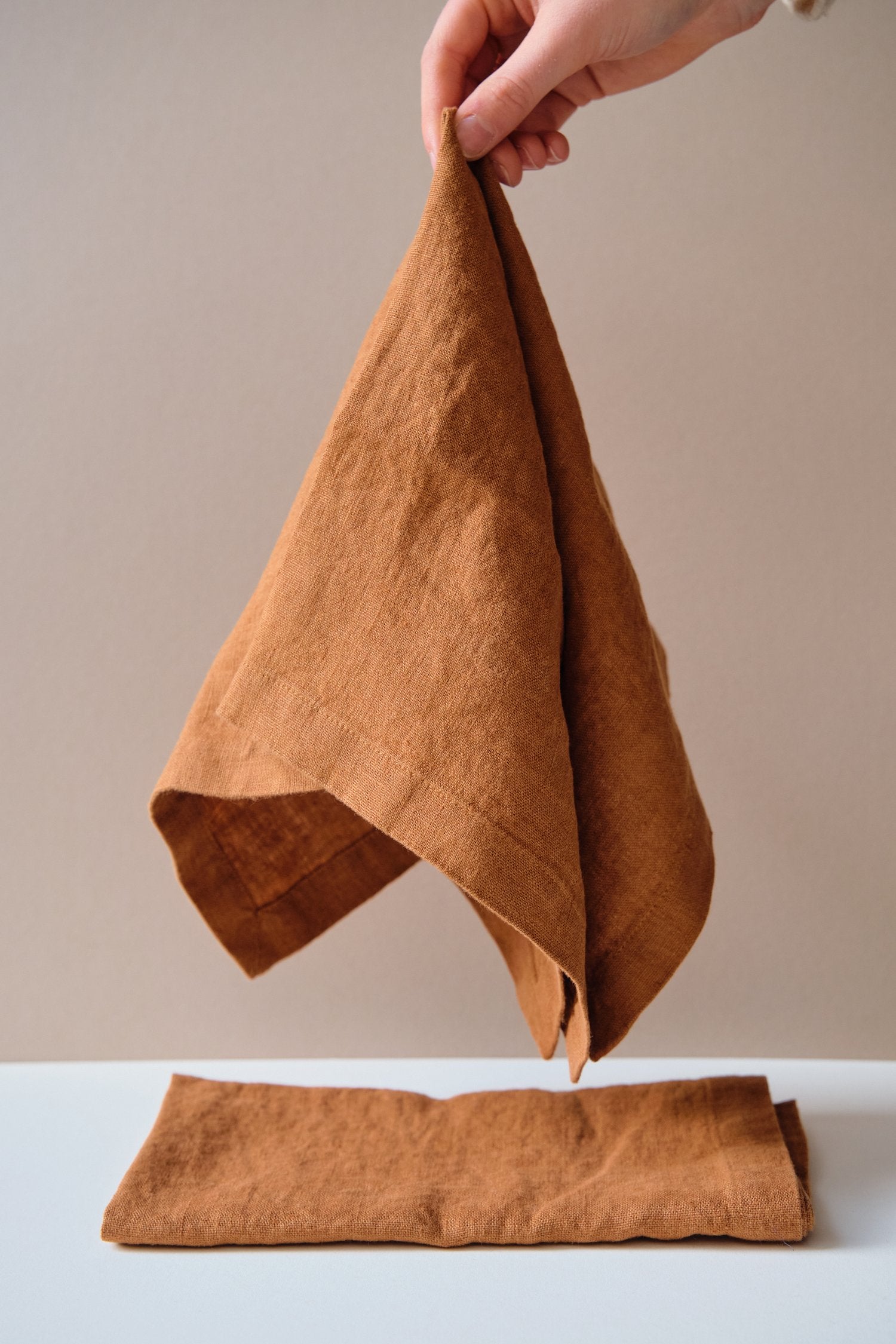 Hazelnut Linen Napkin Pair