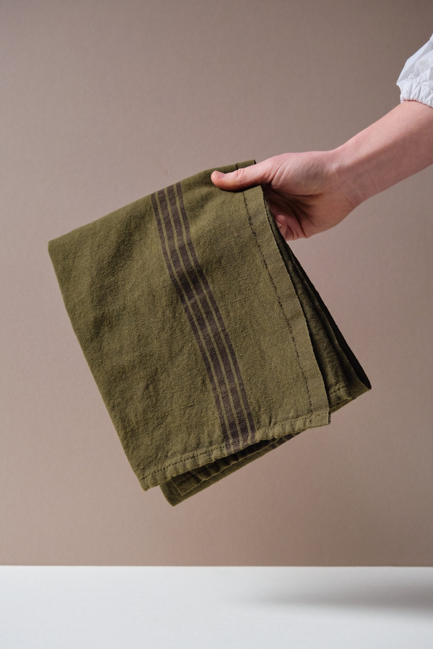 Thick Linen Stripe Tea Towel