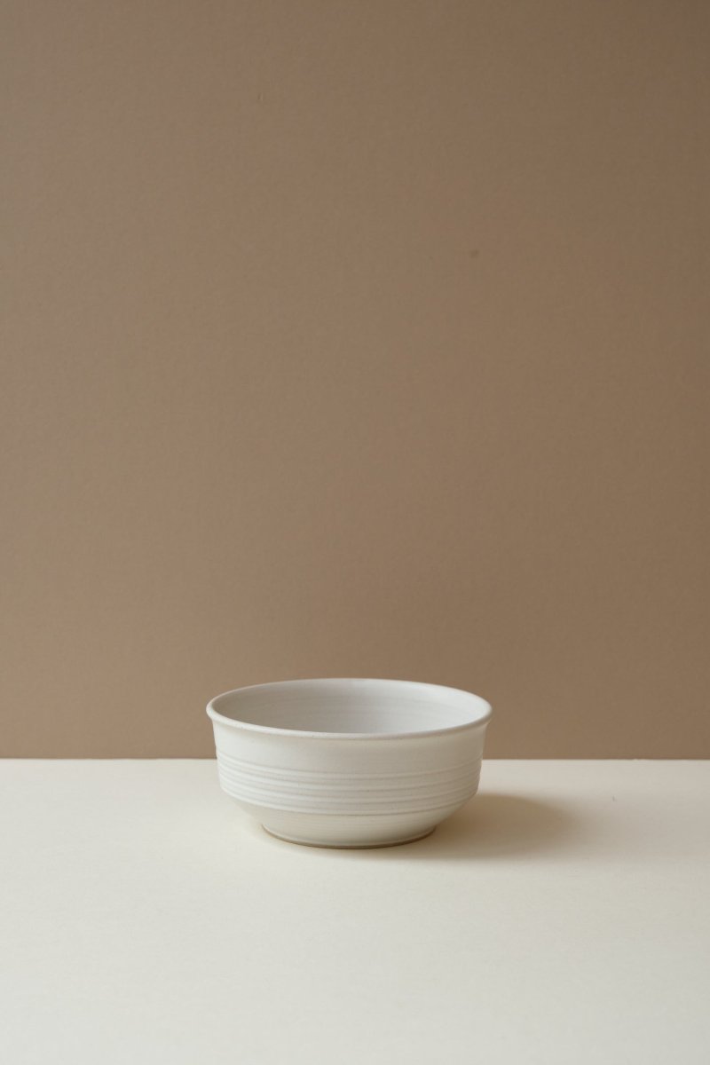 White Ridged Breakfast Bowl