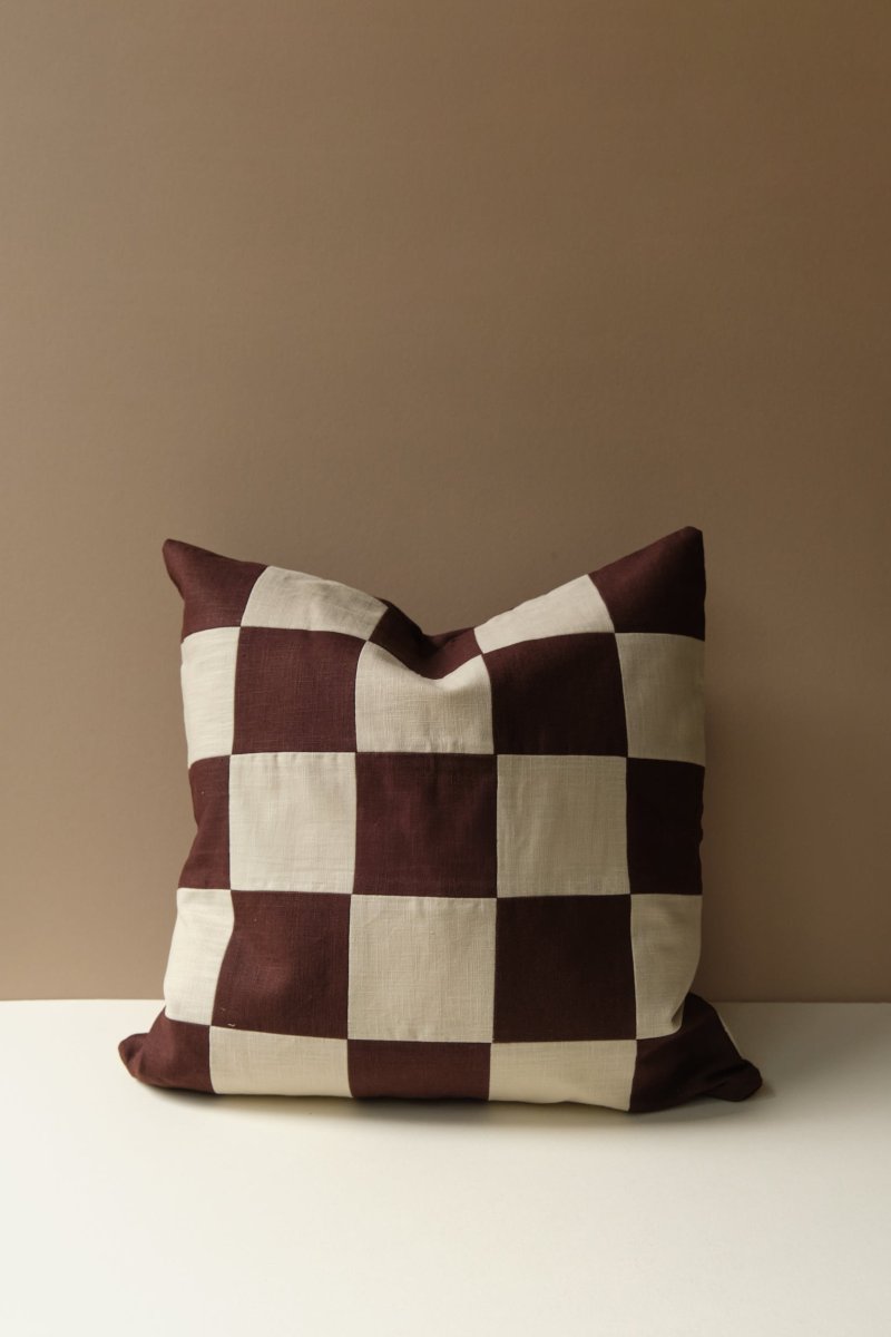 Checked Linen Cushion