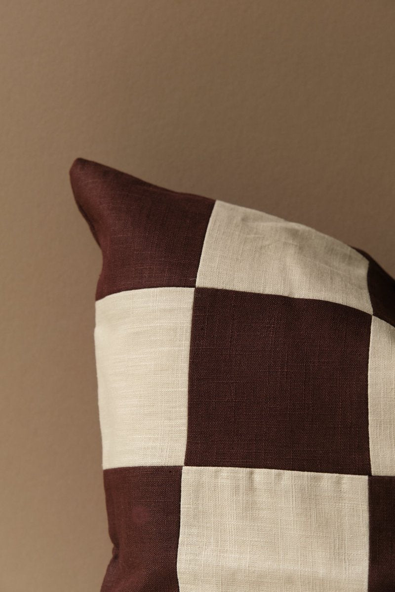 Checked Linen Cushion