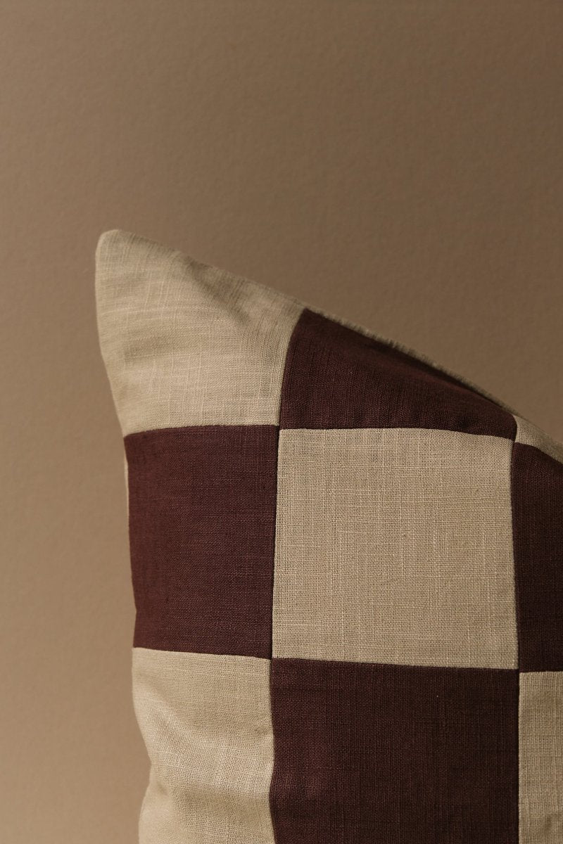 Checked Linen Cushion