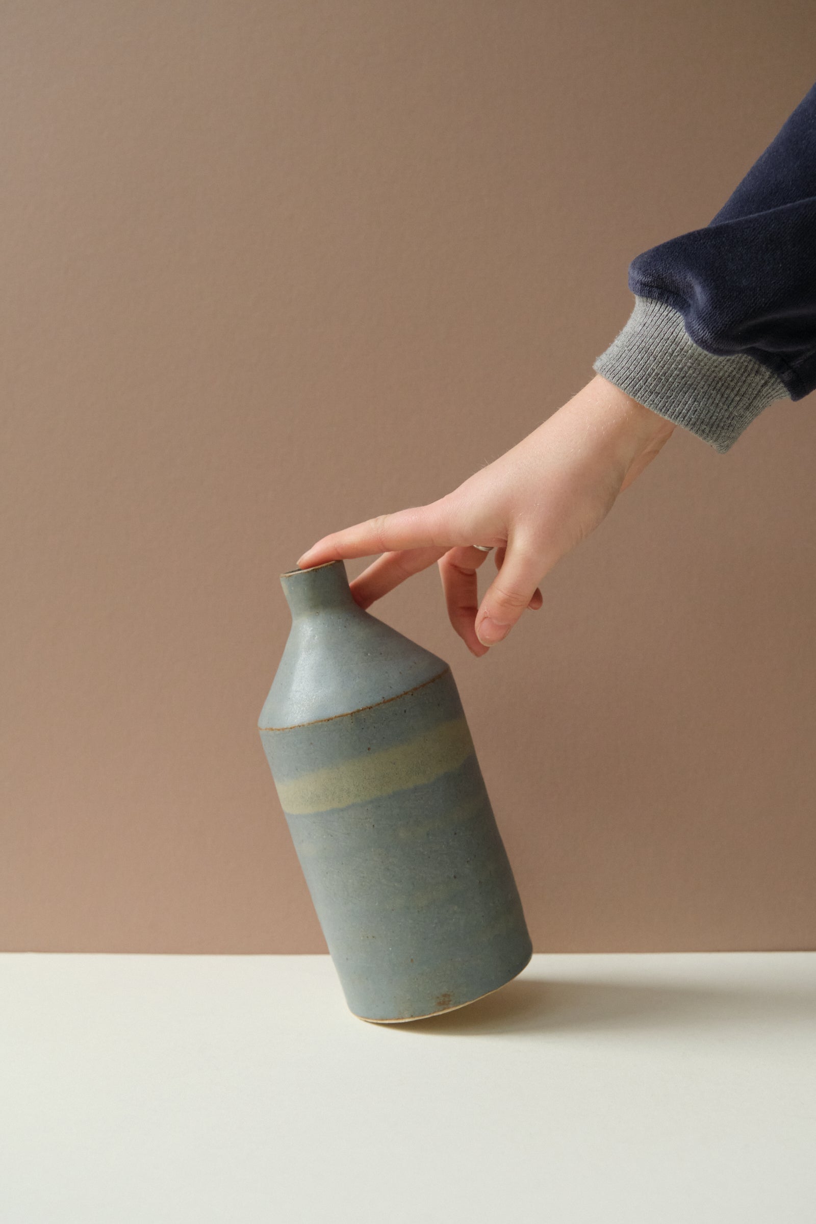 Blue Coiled Bottle Vase